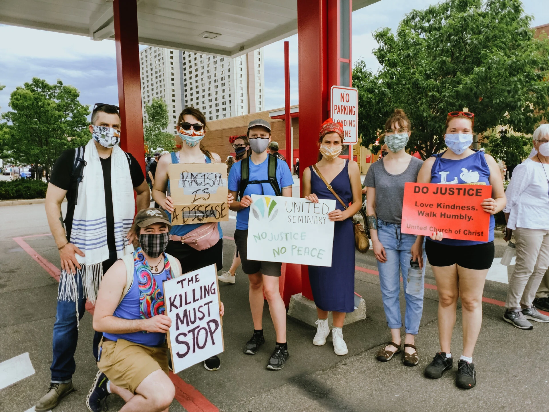 A photo of United students during a protest.