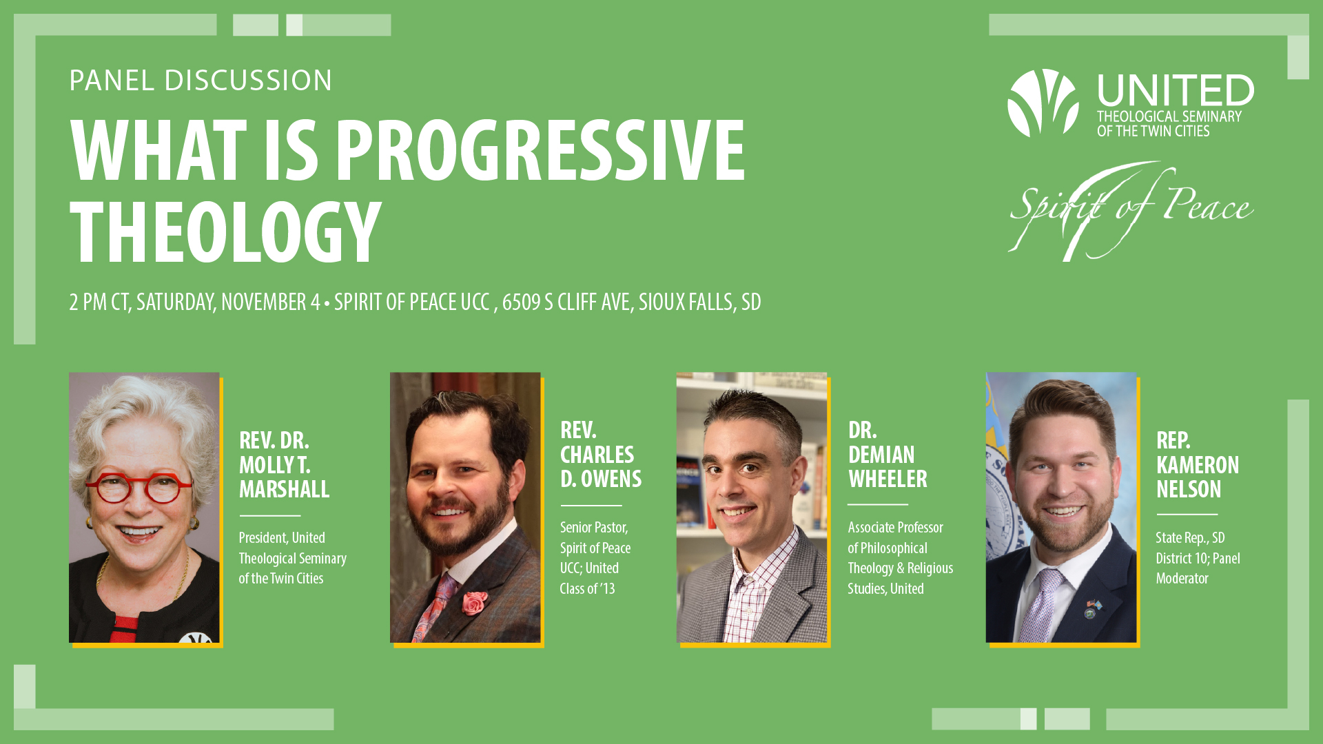 2023 "What is Progressive Theology" Panel at Spirit of Peace UCC in Sioux Falls, SD 2023 "What is Progressive Theology" Panel at Spirit of Peace UCC in Sioux Falls, SD